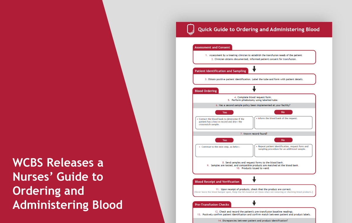 WCBS Releases a Nurses’ Guide to Ordering and Administering Blood