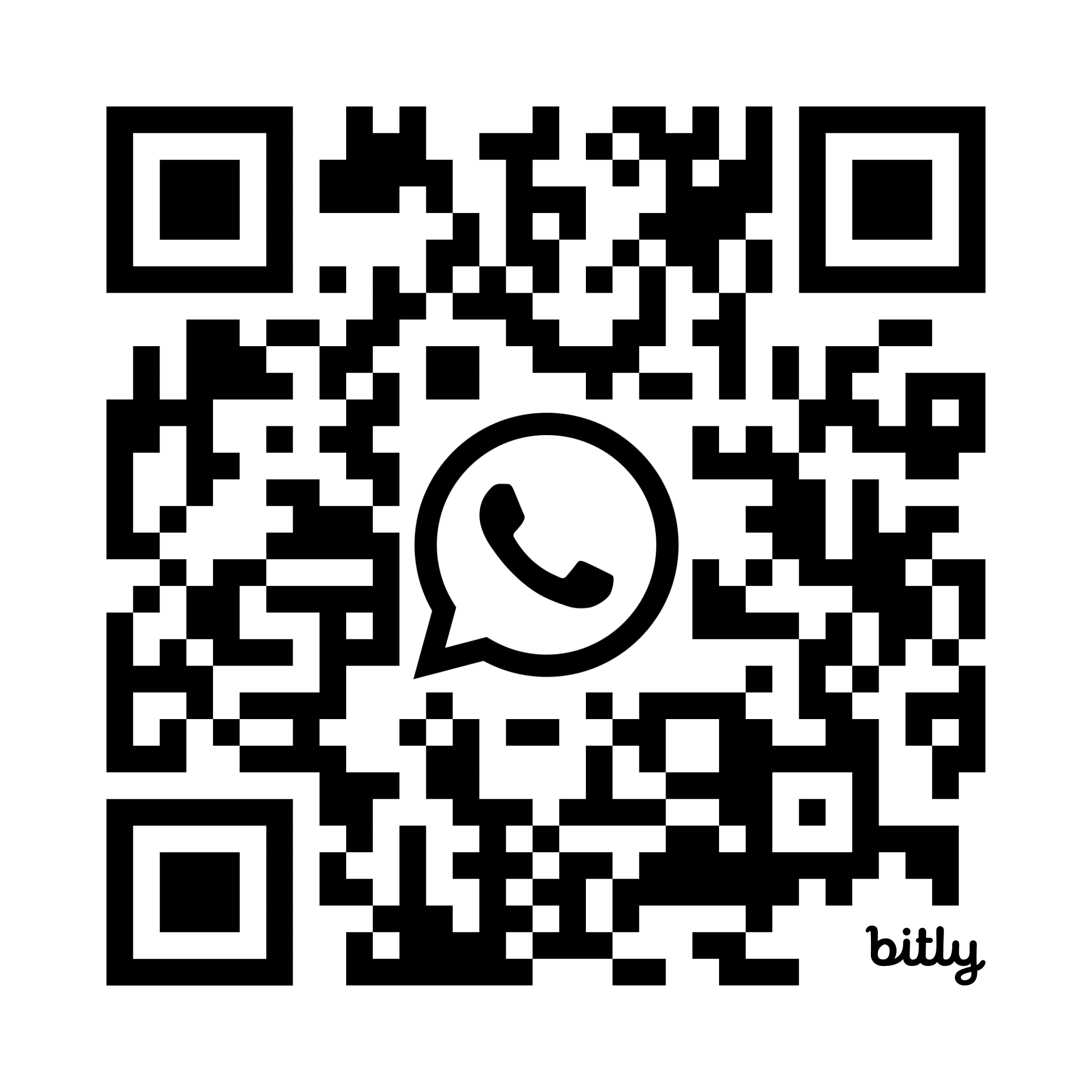 Qq5p8MUpUp49LWC_WCBS WhatsApp Channel Black-and-white QR code with a Bitly logo watermark, likely leading to a shortened URL